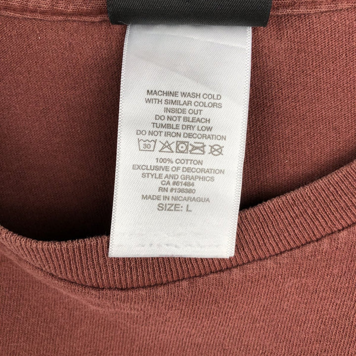 Harley-Davidson Eagle Pattern Motorcycle Long-Sleeve T-Shirt (Men's Size L) cotton red type reddish brown Vintage Second Hand