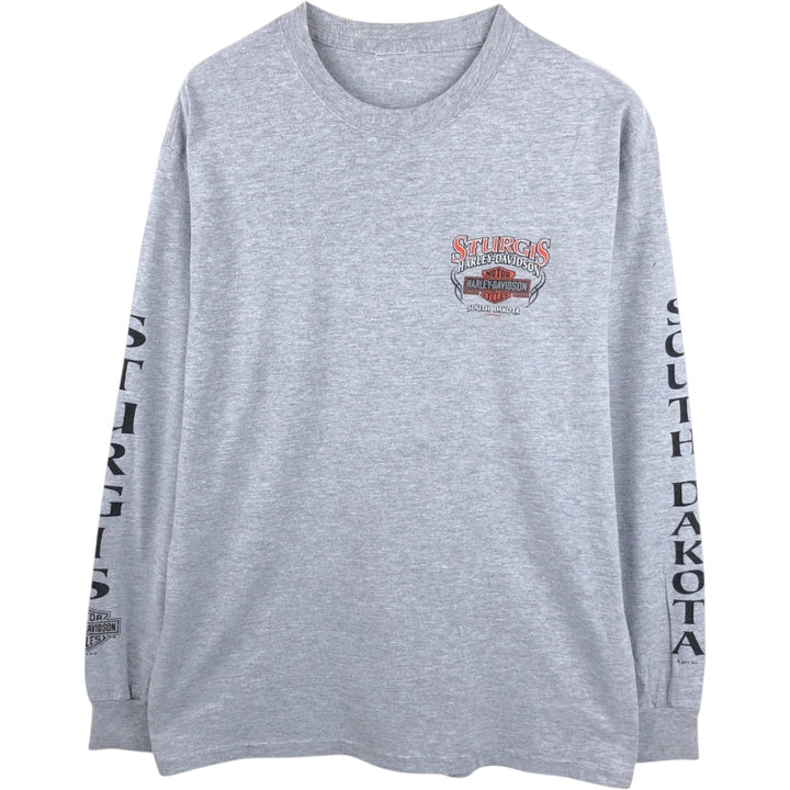 Harley-Davidson Motorcycle Long-Sleeve T-Shirt (Men's Size S) unclear gray type Vintage Second Hand