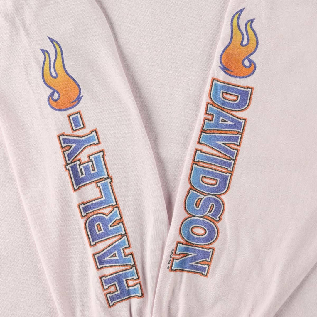 Big Size 2000'S Harley-Davidson Motorcycle Eagle Pattern Long-Sleeve T-Shirt, Made in USA, Men's XXXL Equivalent cotton white type Vintage Second Hand