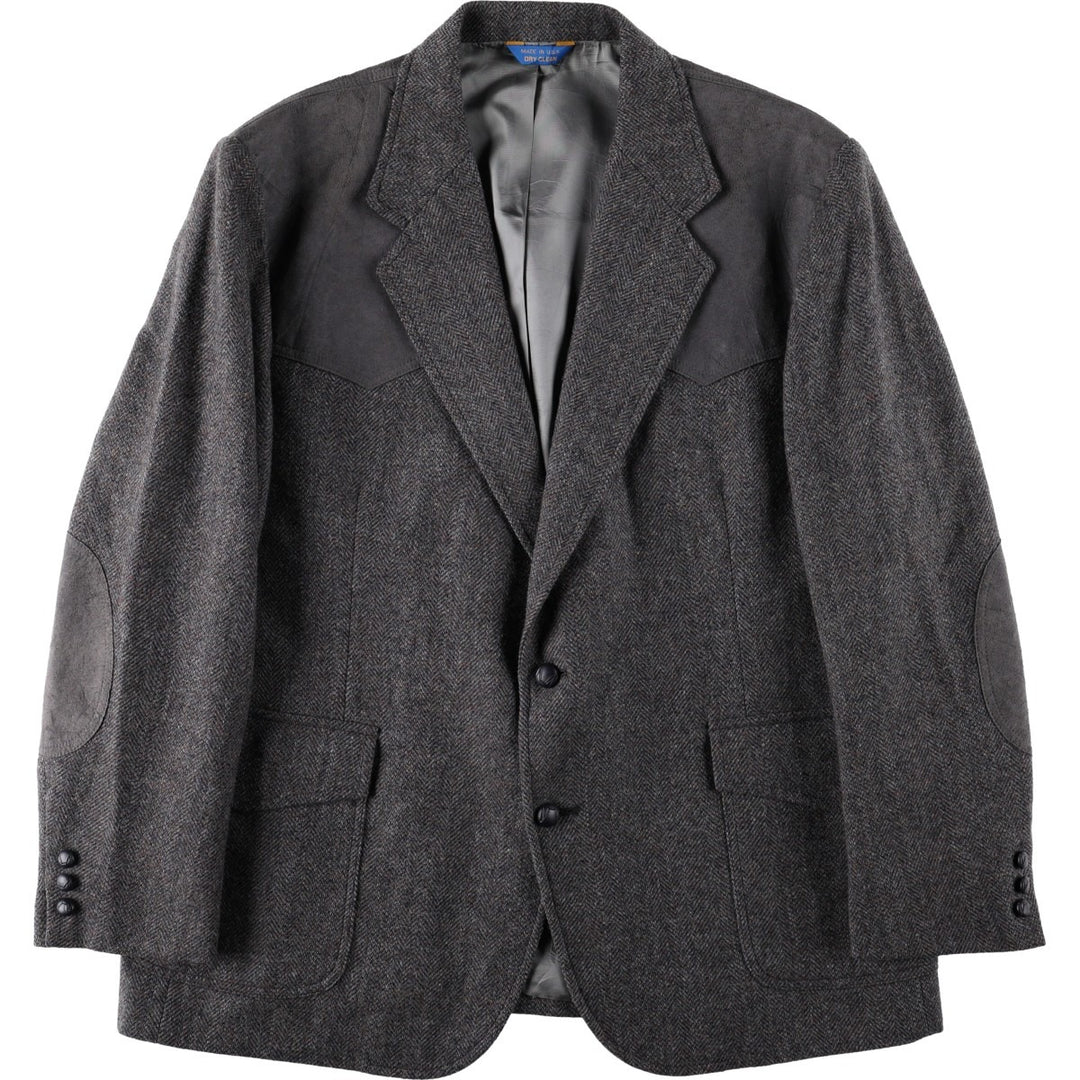 2000'S Pendleton wool tailored jacket, made in USA, men's size XL equivalent. wool Charcoal Vintage Second Hand