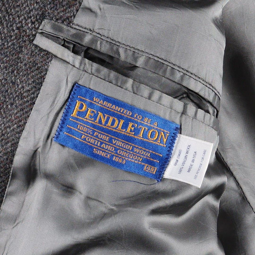 2000'S Pendleton wool tailored jacket, made in USA, men's size XL equivalent. wool Charcoal Vintage Second Hand