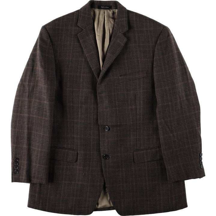 Ralph Lauren LAUREN Check Pattern Wool Tailored Jacket, Men's Size L (approx.) wool brown type Vintage Second Hand