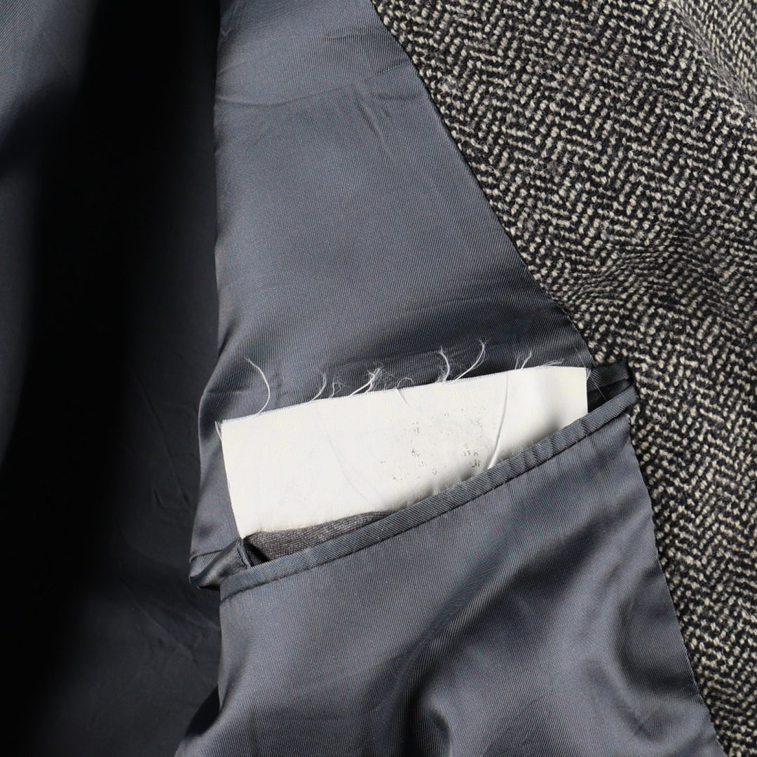 Ralph Lauren POLO by Ralph Lauren herringbone tailored jacket, made in the USA, men's size XL equivalent. unclear Charcoal Vintage Second Hand