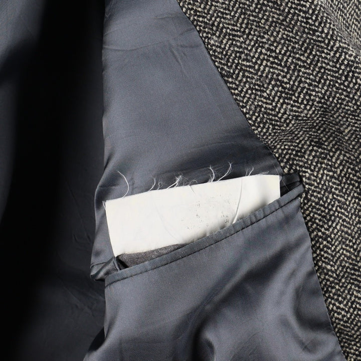 Ralph Lauren POLO by Ralph Lauren herringbone tailored jacket, made in the USA, men's size XL equivalent. unclear Charcoal Vintage Second Hand