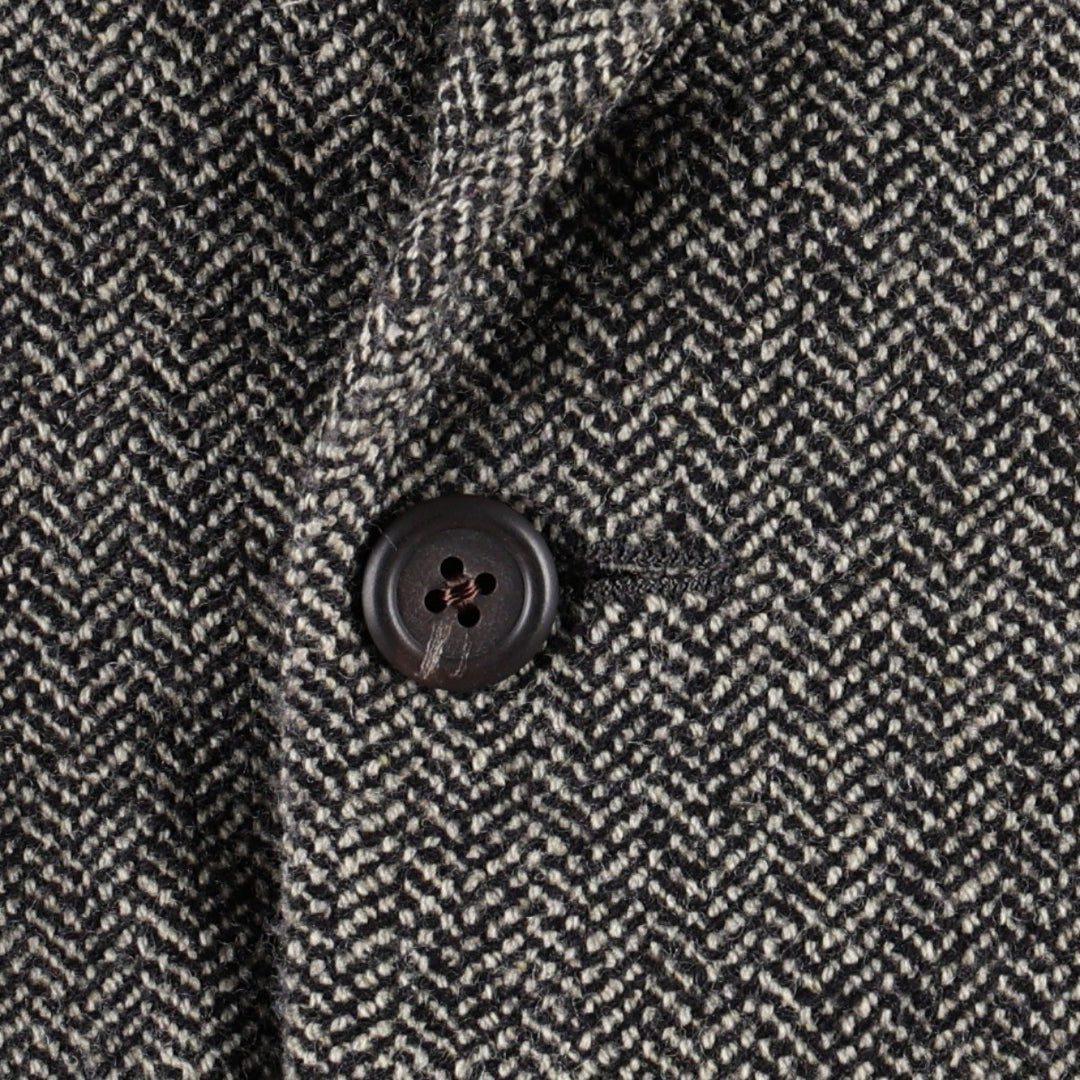 Ralph Lauren POLO by Ralph Lauren herringbone tailored jacket, made in the USA, men's size XL equivalent. unclear Charcoal Vintage Second Hand