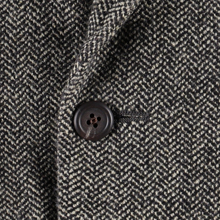 Ralph Lauren POLO by Ralph Lauren herringbone tailored jacket, made in the USA, men's size XL equivalent. unclear Charcoal Vintage Second Hand
