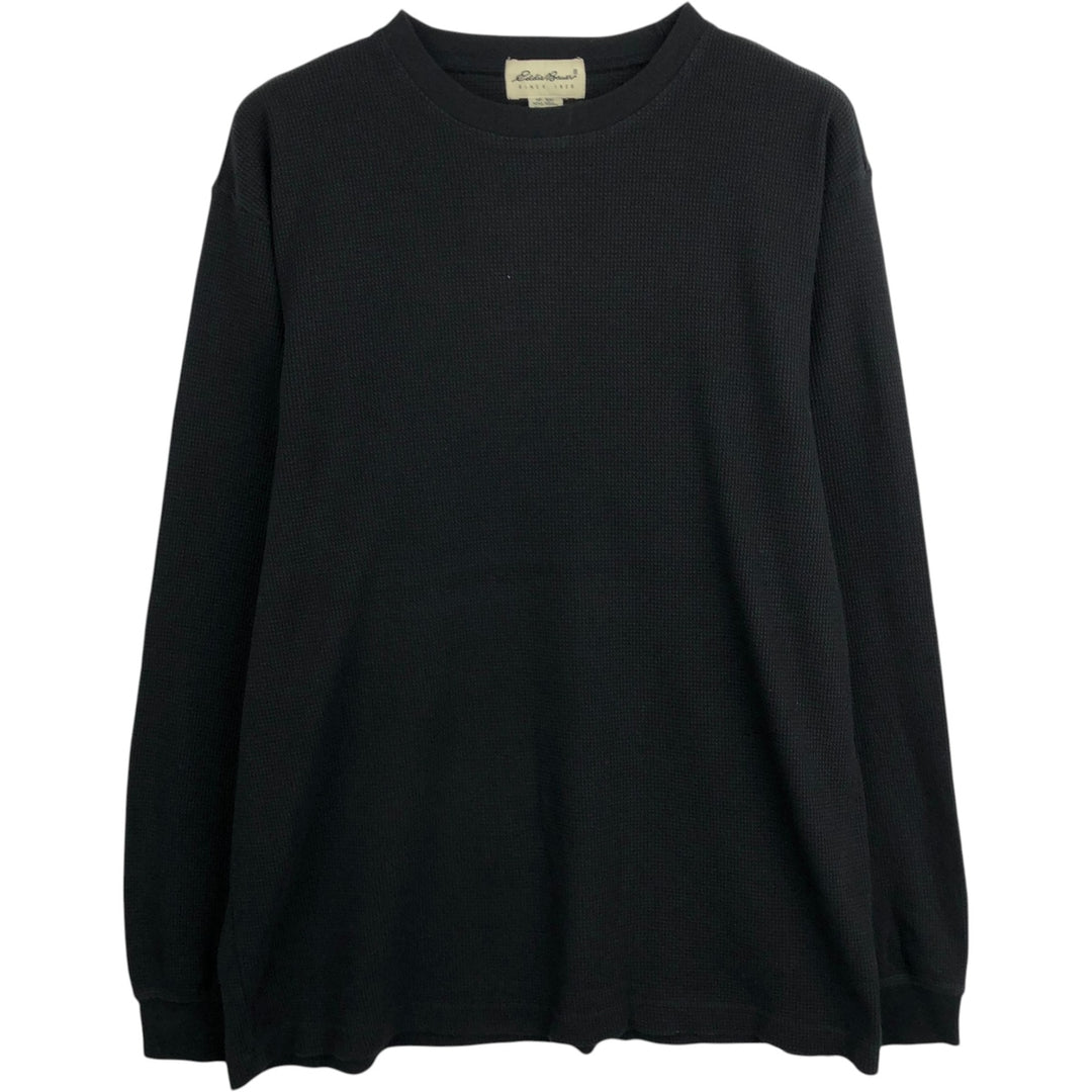~90'S Eddie Bauer Thermal Long-Sleeve T-Shirt, Men's Size L (Equivalent), Vintage cotton black type Vintage Second Hand