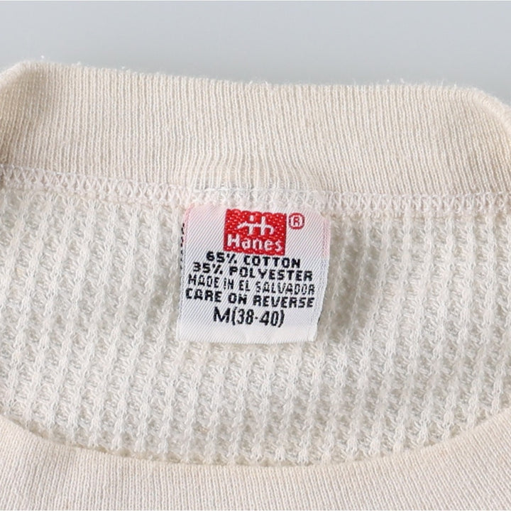 90s-00'S Hanes Thermal Long-Sleeve T-Shirt, Waffle Knit, Men's Size M (Equivalent), Vintage cotton pale white type Vintage Second Hand