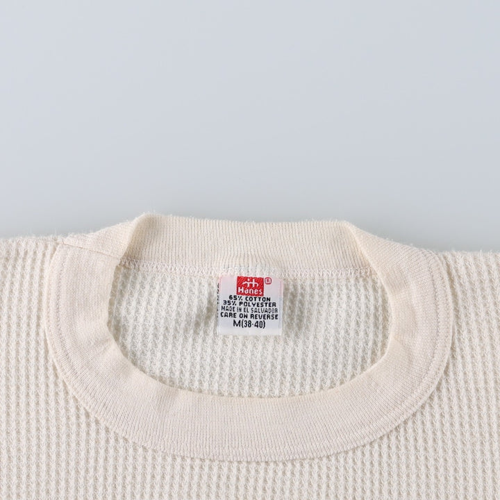 90s-00'S Hanes Thermal Long-Sleeve T-Shirt, Waffle Knit, Men's Size M (Equivalent), Vintage cotton pale white type Vintage Second Hand