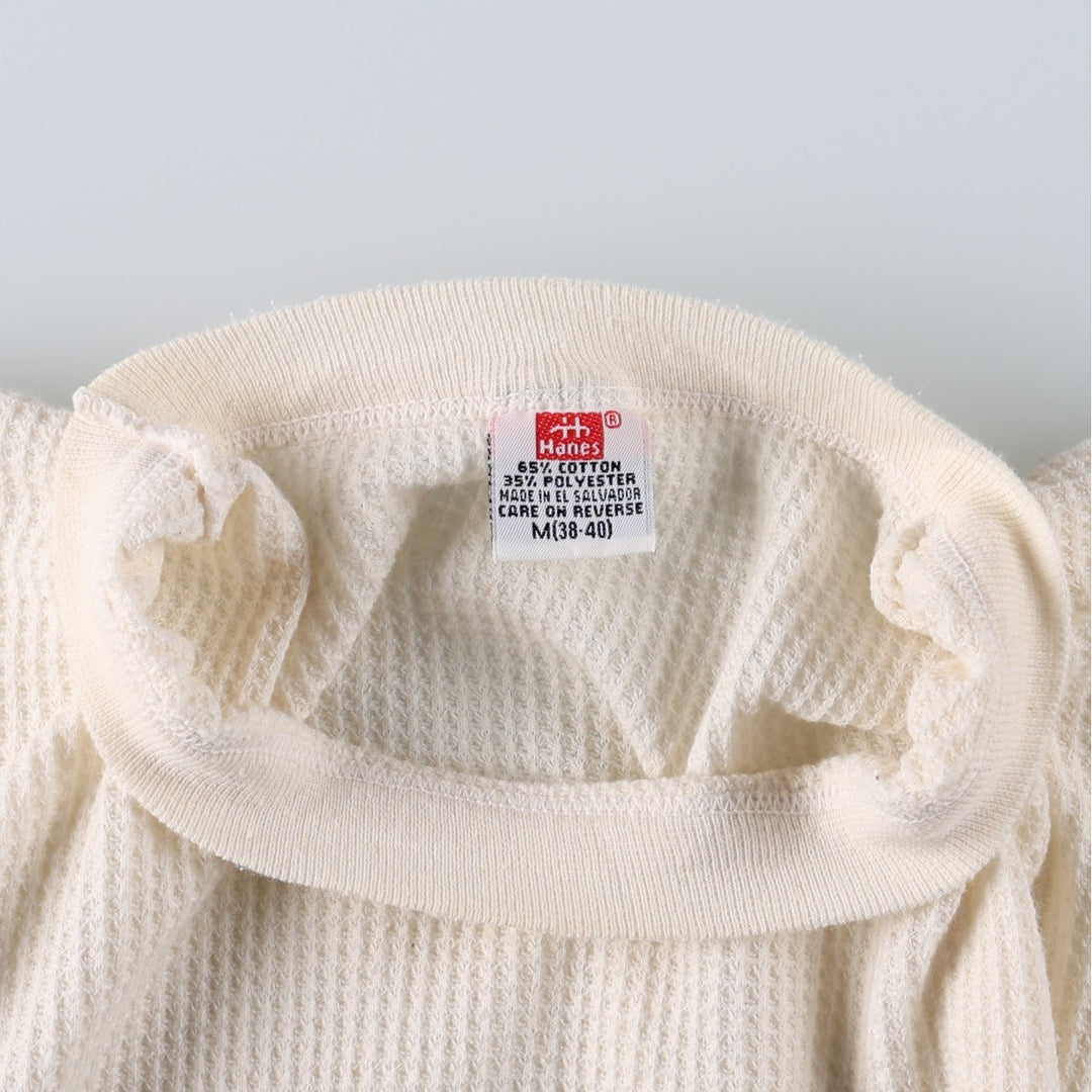90s-00'S Hanes Thermal Long-Sleeve T-Shirt, Waffle Knit, Men's Size M (Equivalent), Vintage cotton pale white type Vintage Second Hand