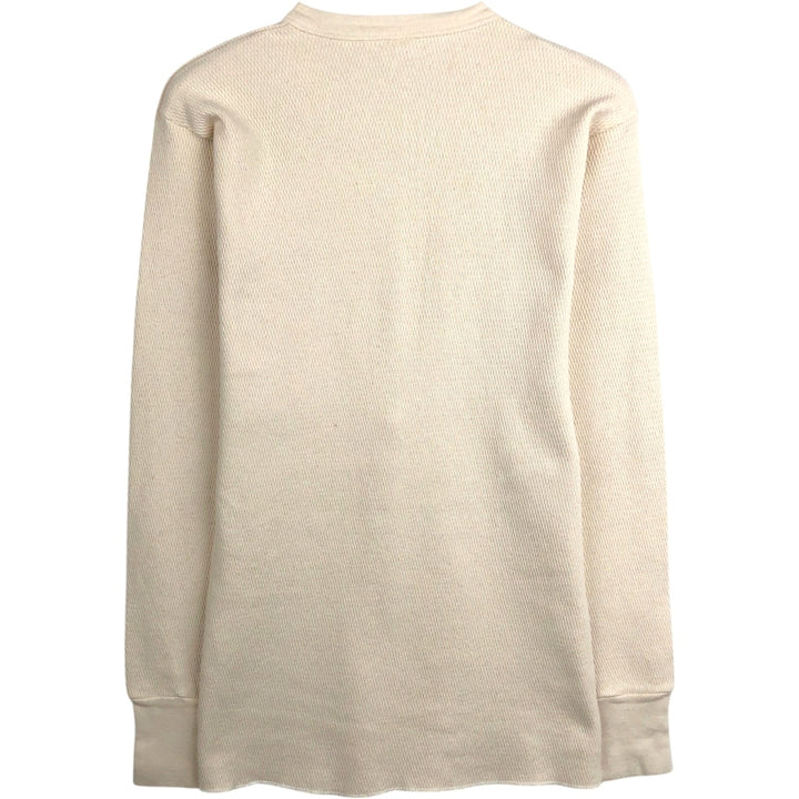 ~2000'S INDERA Thermal Long-Sleeve T-Shirt, Honeycomb Pattern, Men's Size L (approx.) cotton unbleached Vintage Second Hand