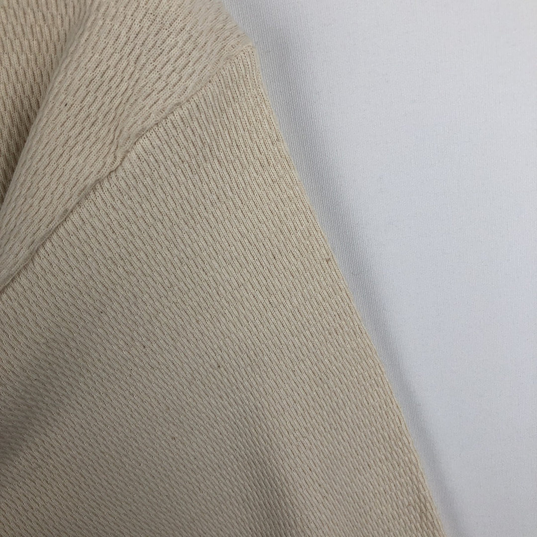 ~2000'S INDERA Thermal Long-Sleeve T-Shirt, Honeycomb Pattern, Men's Size L (approx.) cotton unbleached Vintage Second Hand
