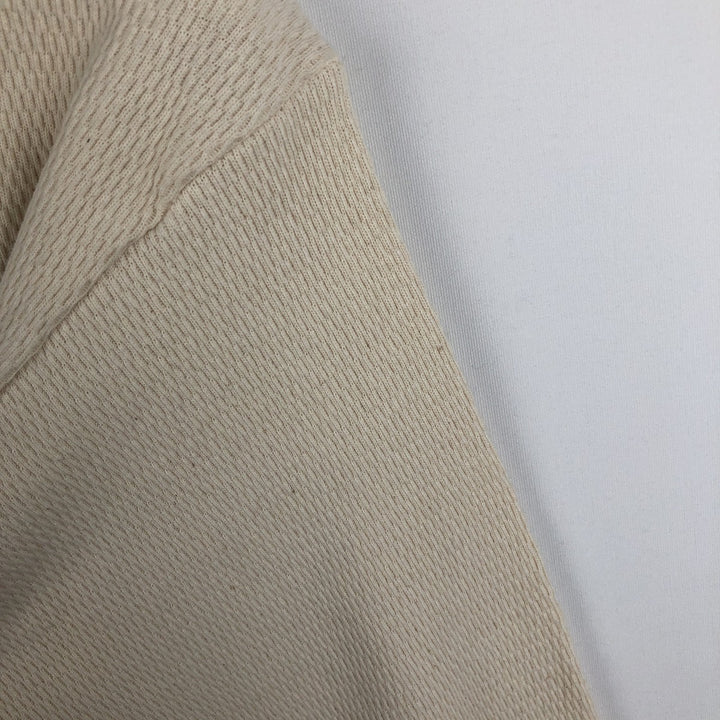 ~2000'S INDERA Thermal Long-Sleeve T-Shirt, Honeycomb Pattern, Men's Size L (approx.) cotton unbleached Vintage Second Hand