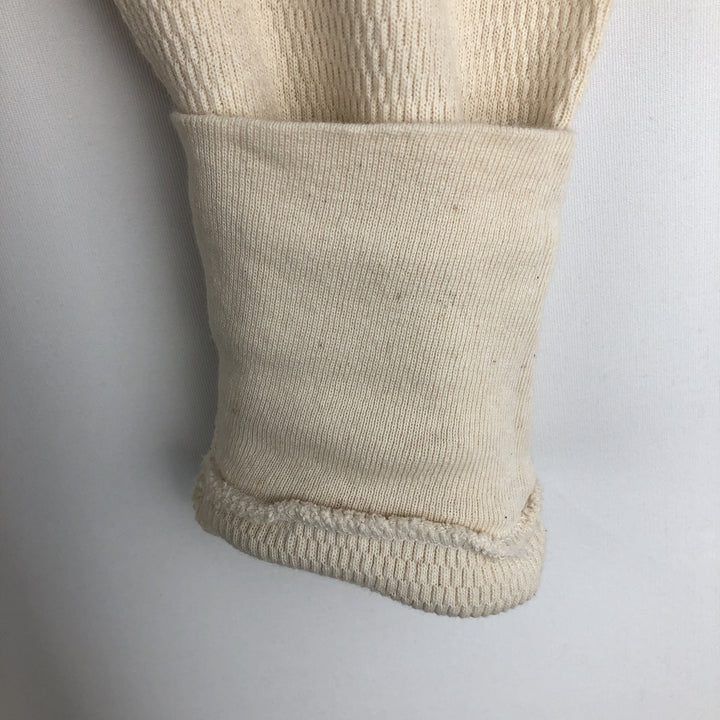 ~2000'S INDERA Thermal Long-Sleeve T-Shirt, Honeycomb Pattern, Men's Size L (approx.) cotton unbleached Vintage Second Hand