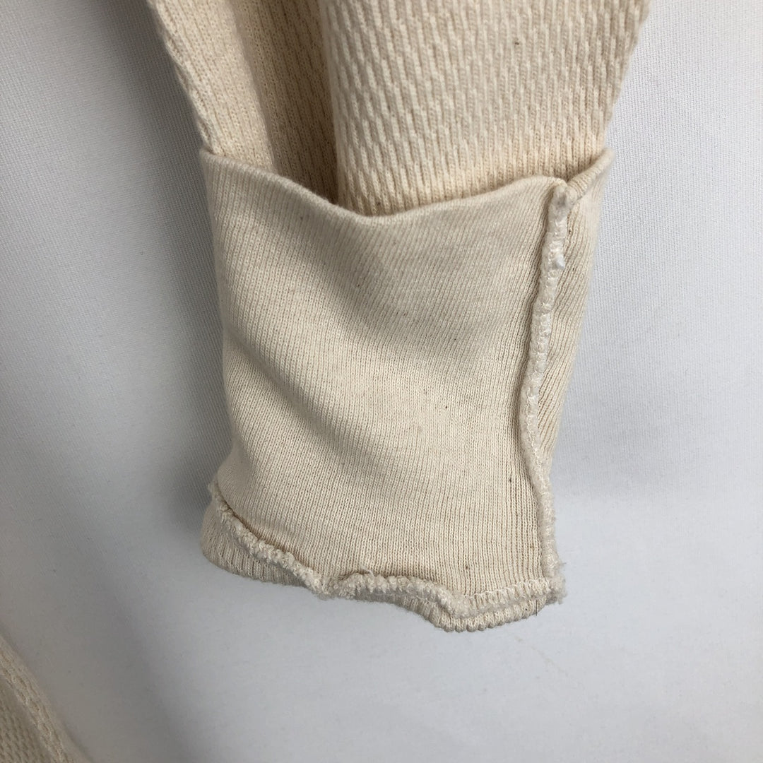 ~2000'S INDERA Thermal Long-Sleeve T-Shirt, Honeycomb Pattern, Men's Size L (approx.) cotton unbleached Vintage Second Hand