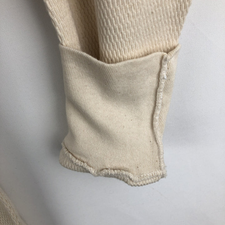 ~2000'S INDERA Thermal Long-Sleeve T-Shirt, Honeycomb Pattern, Men's Size L (approx.) cotton unbleached Vintage Second Hand
