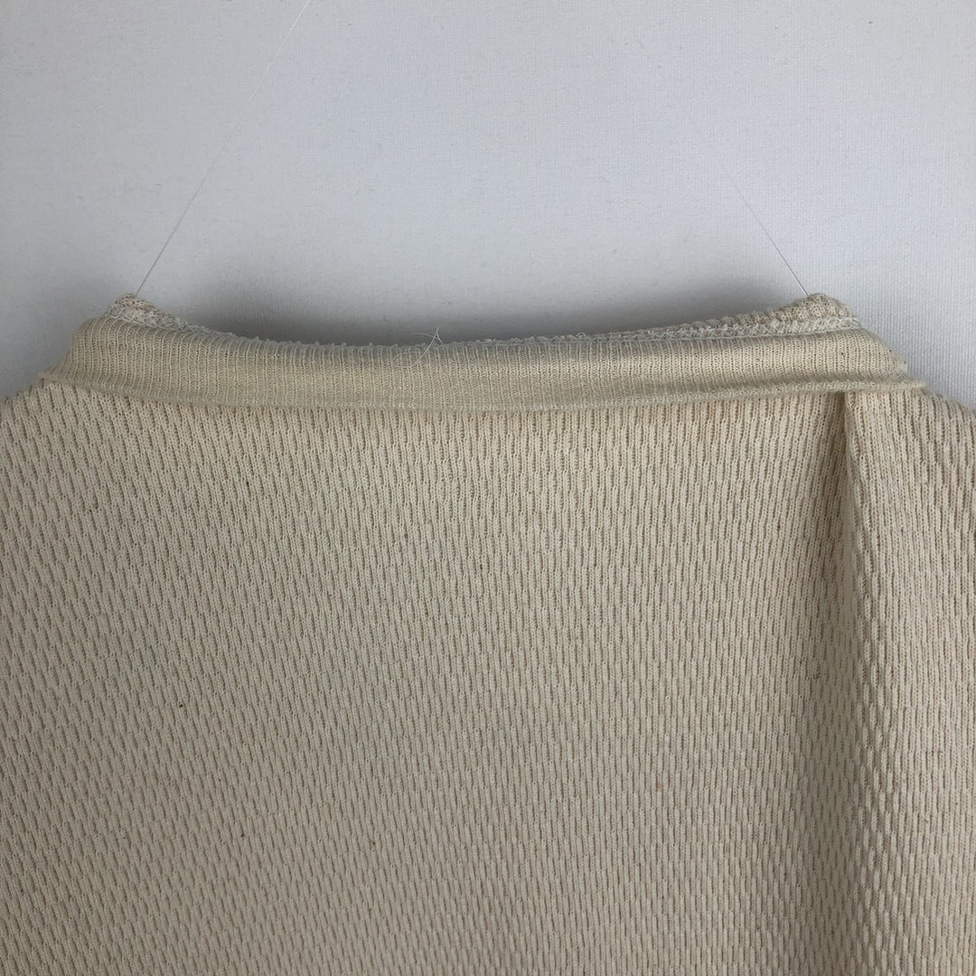 ~2000'S INDERA Thermal Long-Sleeve T-Shirt, Honeycomb Pattern, Men's Size L (approx.) cotton unbleached Vintage Second Hand