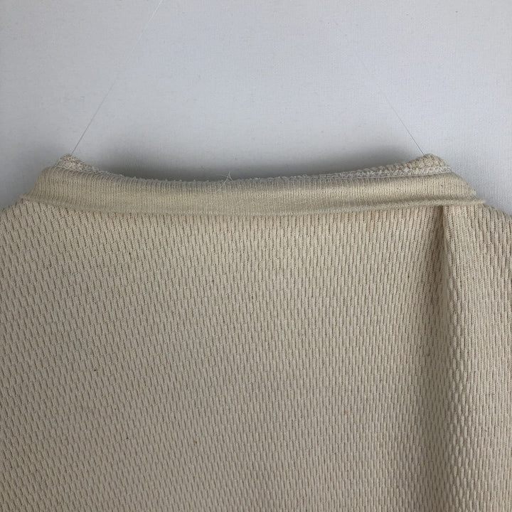 ~2000'S INDERA Thermal Long-Sleeve T-Shirt, Honeycomb Pattern, Men's Size L (approx.) cotton unbleached Vintage Second Hand