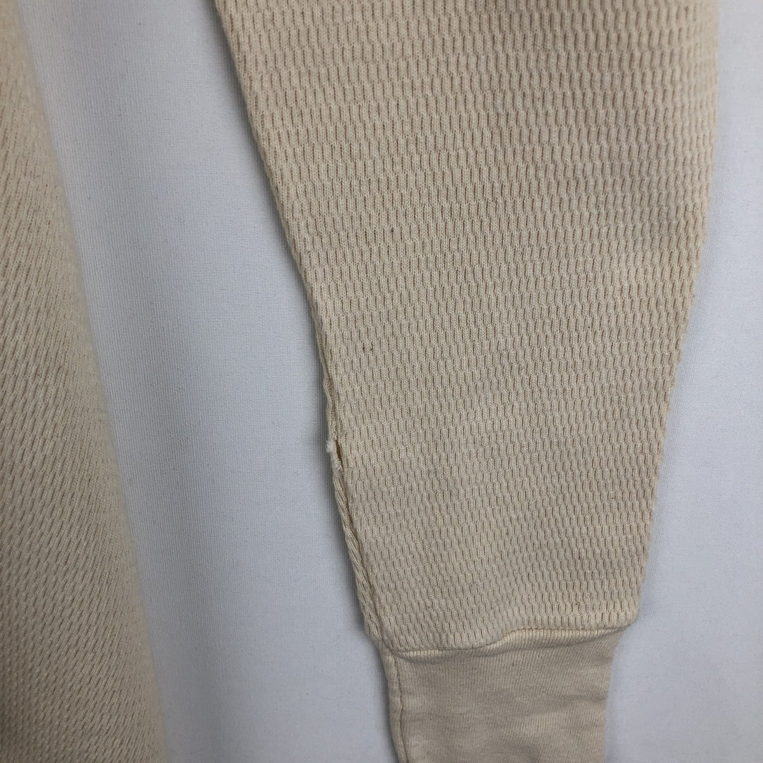 ~2000'S INDERA Thermal Long-Sleeve T-Shirt, Honeycomb Pattern, Men's Size L (approx.) cotton unbleached Vintage Second Hand