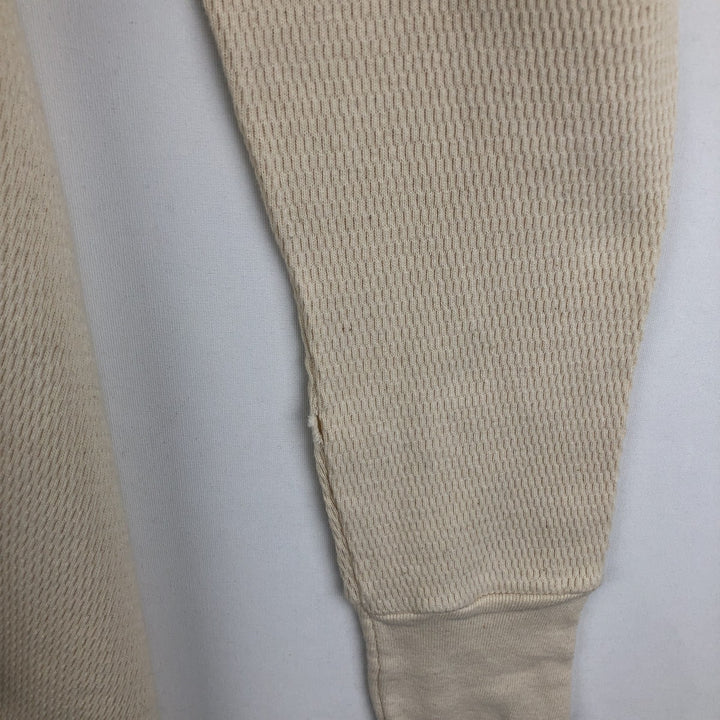 ~2000'S INDERA Thermal Long-Sleeve T-Shirt, Honeycomb Pattern, Men's Size L (approx.) cotton unbleached Vintage Second Hand