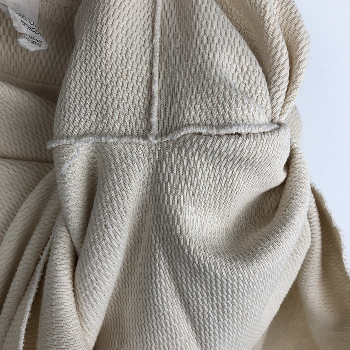 ~2000'S INDERA Thermal Long-Sleeve T-Shirt, Honeycomb Pattern, Men's Size L (approx.) cotton unbleached Vintage Second Hand