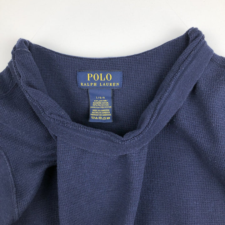 Ralph Lauren POLO RALPH LAUREN Thermal Long T-Shirt Men's Size L cotton navy blue type Vintage Second Hand