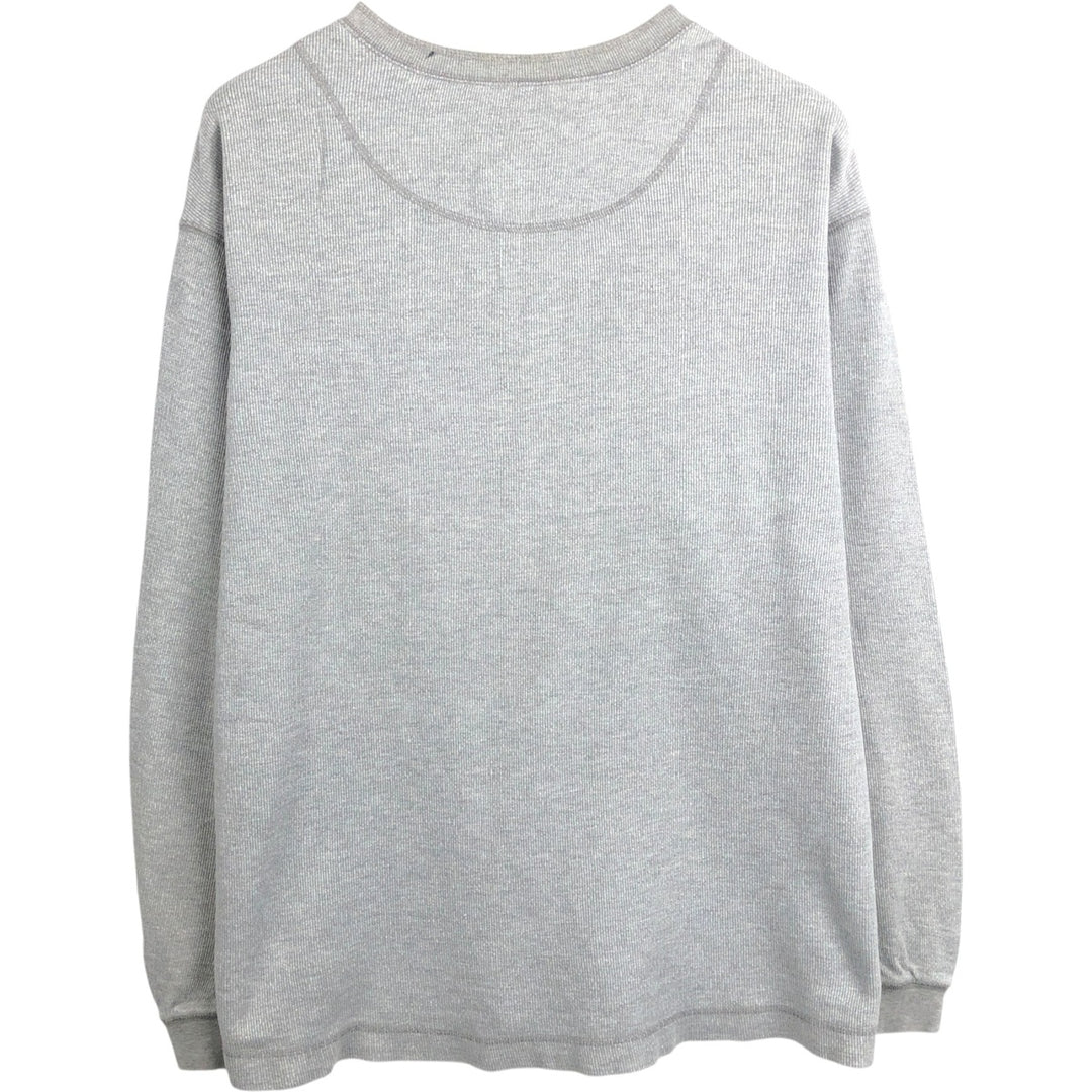 Levi's Henley Neck Thermal Long-Sleeve T-Shirt, Men's Size L (equivalent to size L) cotton gray type Vintage Second Hand