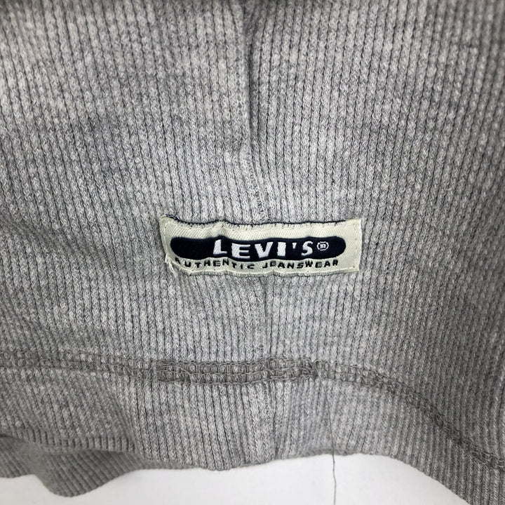 Levi's Henley Neck Thermal Long-Sleeve T-Shirt, Men's Size L (equivalent to size L) cotton gray type Vintage Second Hand