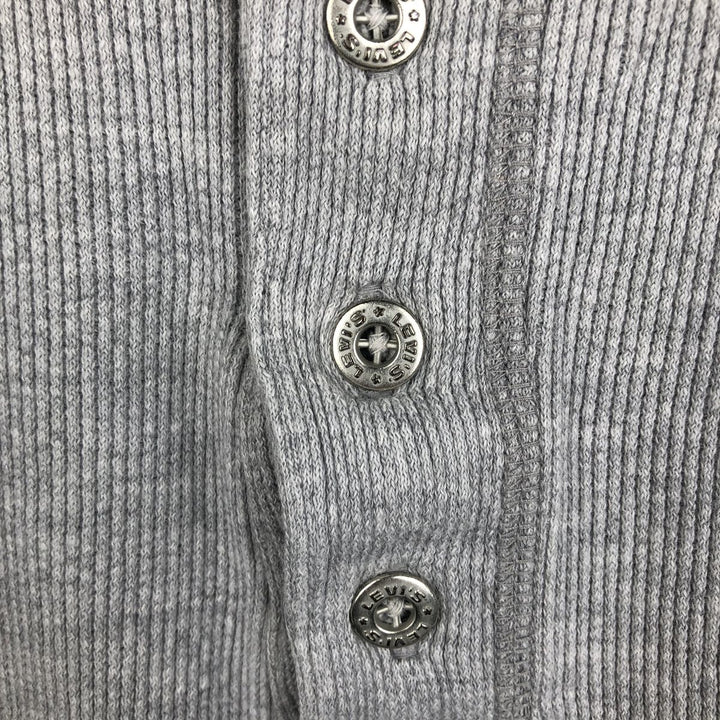Levi's Henley Neck Thermal Long-Sleeve T-Shirt, Men's Size L (equivalent to size L) cotton gray type Vintage Second Hand