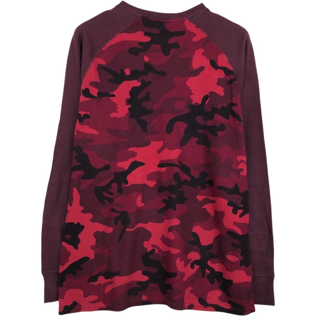 Ralph Lauren POLO RALPH LAUREN Camouflage Pattern Thermal Long-Sleeve T-Shirt, Men's Size XL (approx.) cotton red type Vintage Second Hand