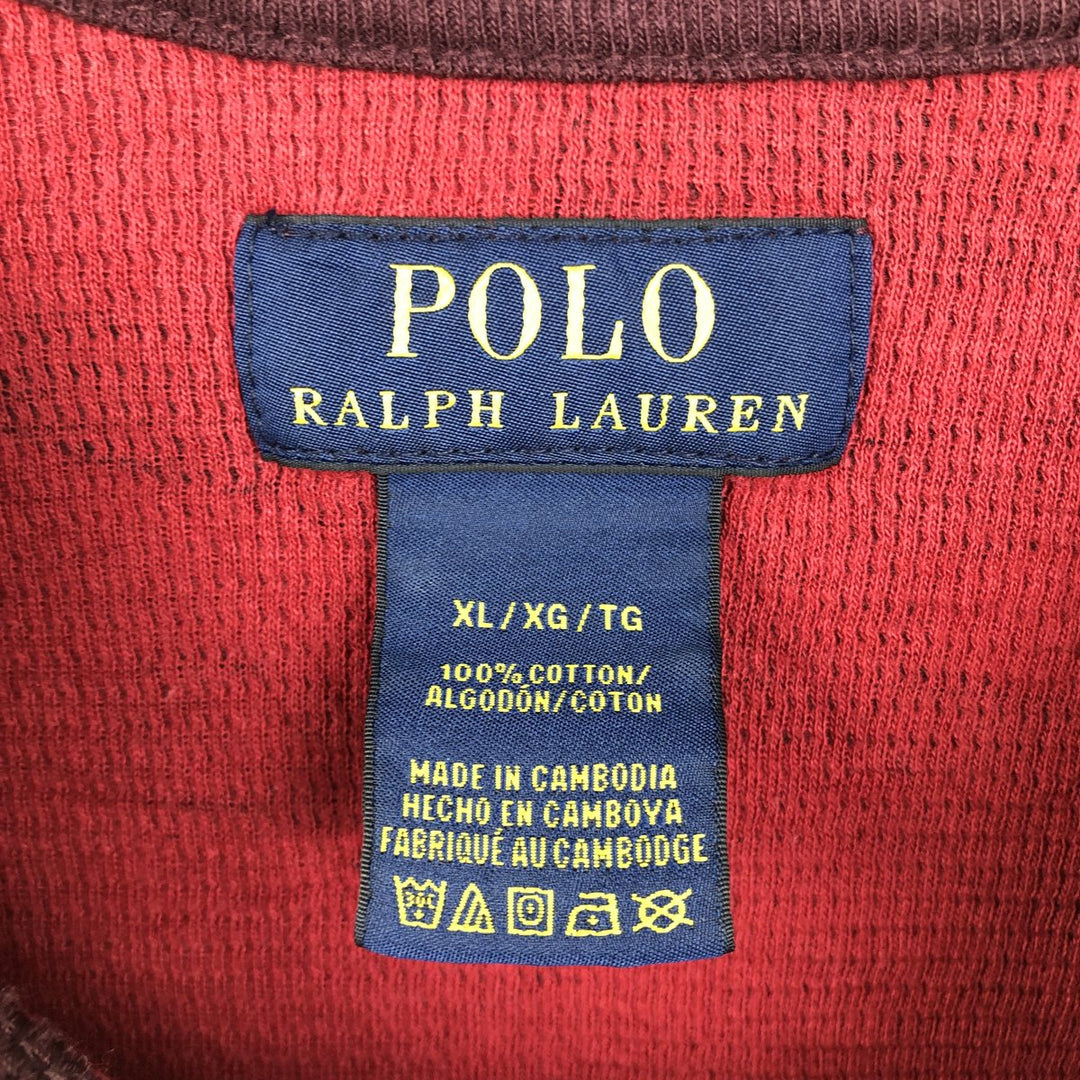 Ralph Lauren POLO RALPH LAUREN Camouflage Pattern Thermal Long-Sleeve T-Shirt, Men's Size XL (approx.) cotton red type Vintage Second Hand