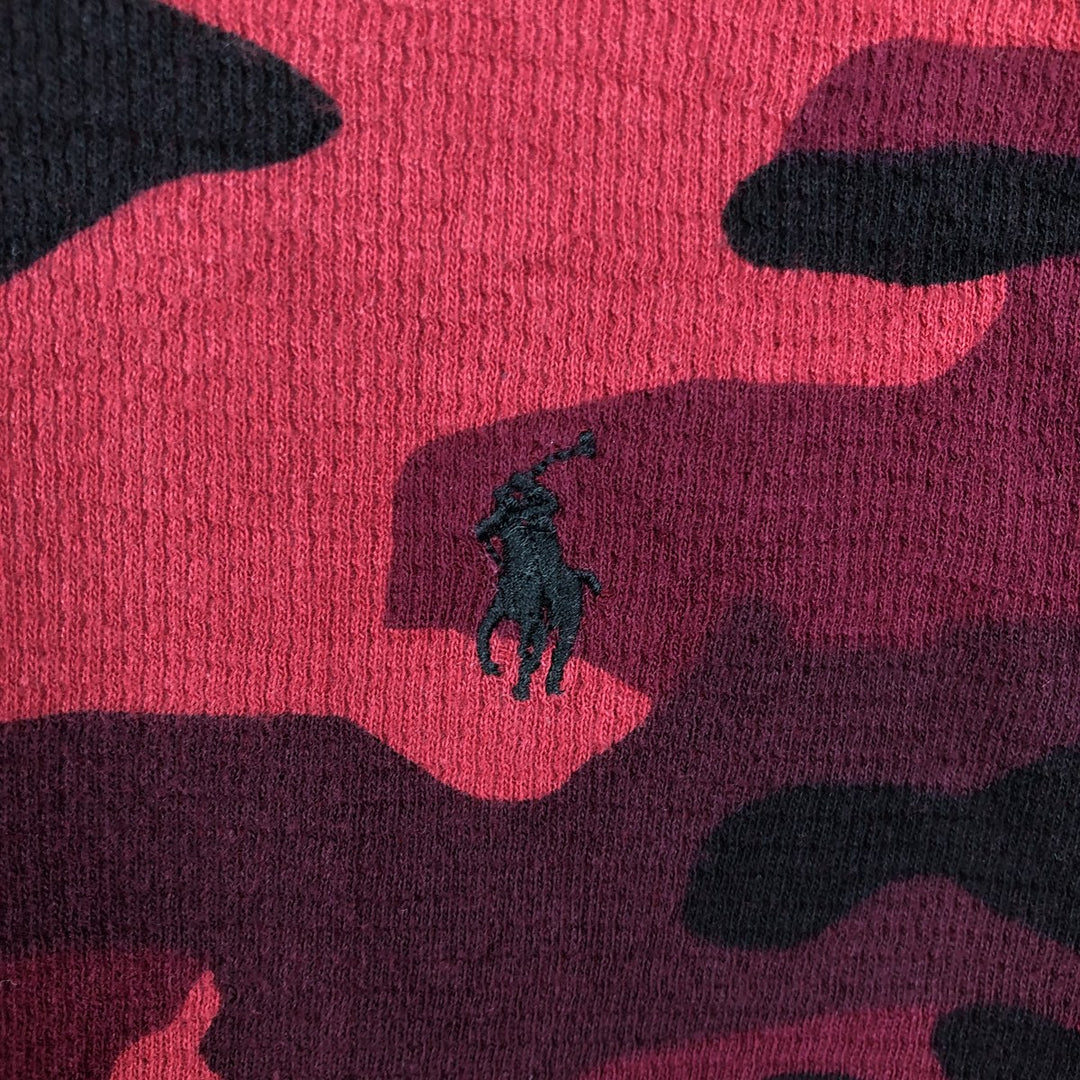 Ralph Lauren POLO RALPH LAUREN Camouflage Pattern Thermal Long-Sleeve T-Shirt, Men's Size XL (approx.) cotton red type Vintage Second Hand