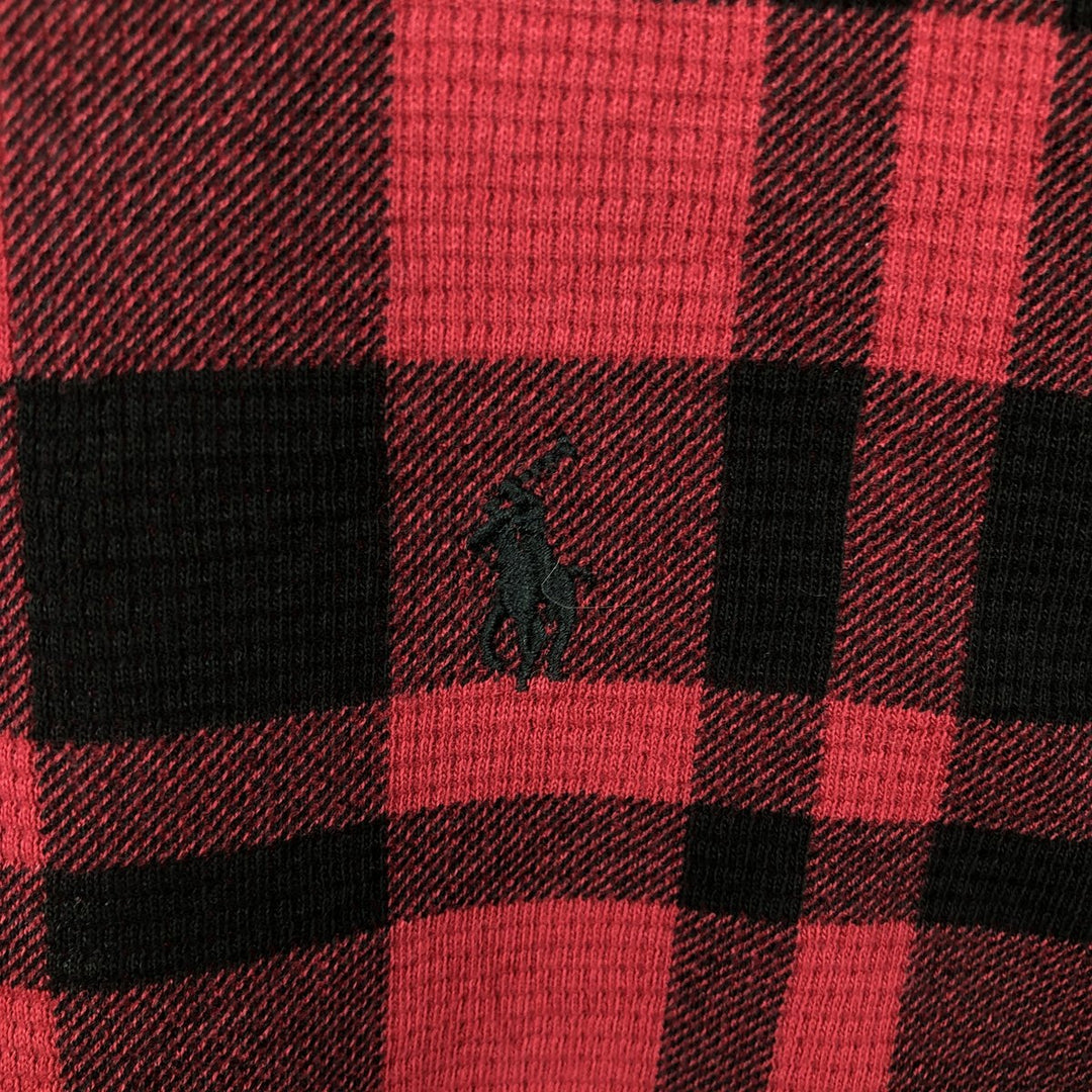 Ralph Lauren POLO RALPH LAUREN Check Pattern Thermal Long T-Shirt, Men's Size XL cotton red type Vintage Second Hand