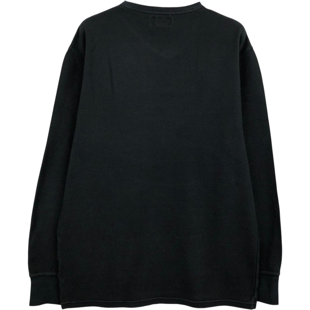 Ralph Lauren POLO RALPH LAUREN Thermal Long T-shirt Waffle Men's XL cotton black type Vintage Second Hand