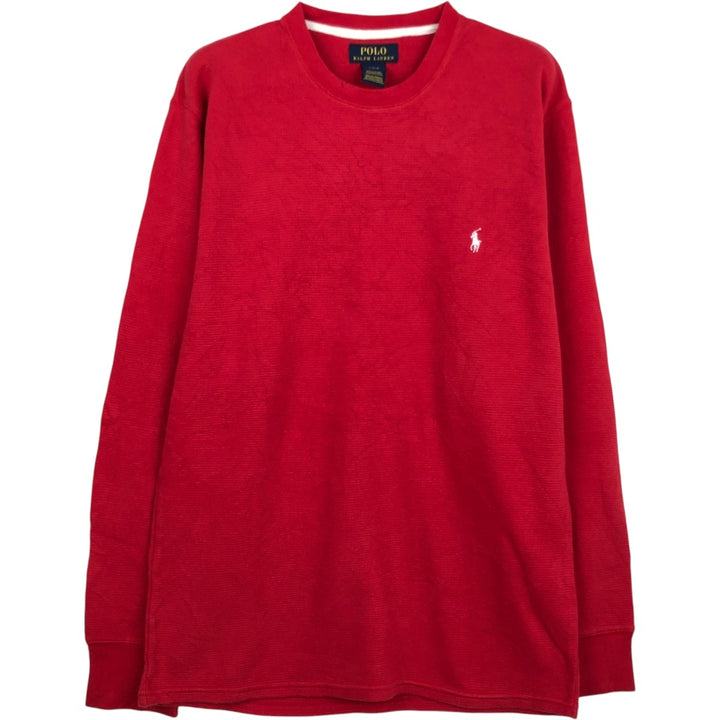 Ralph Lauren POLO RALPH LAUREN Thermal Ron T Waffle Men's L size cotton red type Vintage Second Hand