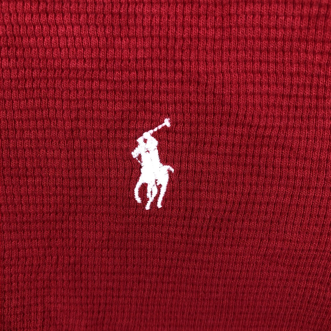 Ralph Lauren POLO RALPH LAUREN Thermal Ron T Waffle Men's L size cotton red type Vintage Second Hand