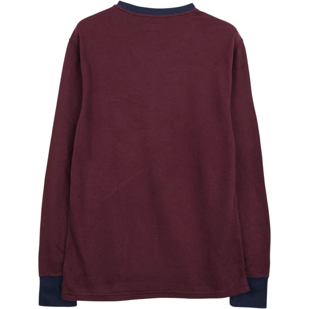 Ralph Lauren POLO RALPH LAUREN SLEEPWEAR Thermal Long T-Shirt, Men's Size Medium cotton burgundy type Vintage Second Hand