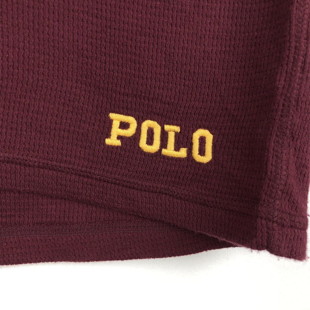 Ralph Lauren POLO RALPH LAUREN SLEEPWEAR Thermal Long T-Shirt, Men's Size Medium cotton burgundy type Vintage Second Hand