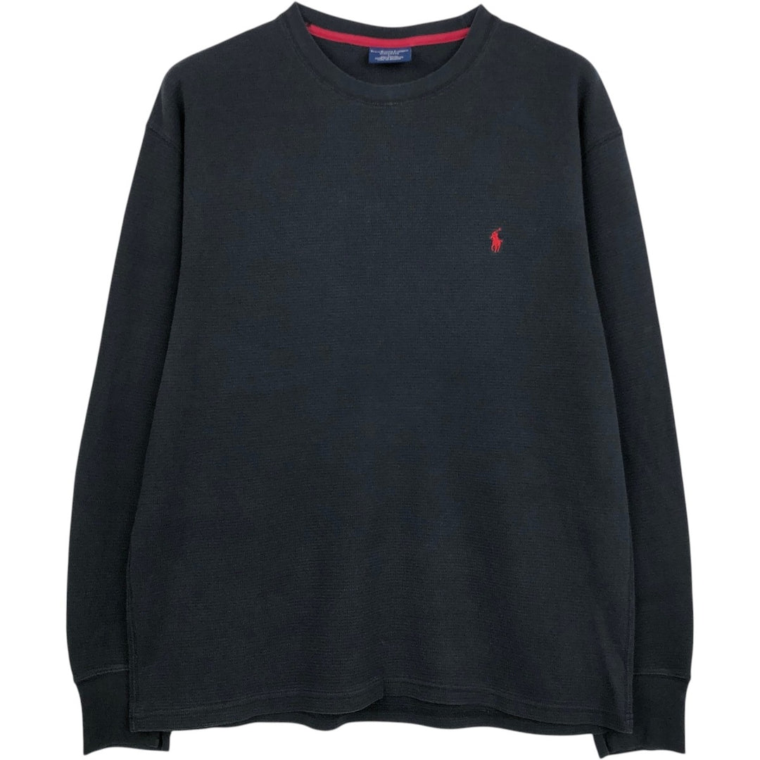 Ralph Lauren POLO RALPH LAUREN SLEEPWEAR Thermal Long T-Shirt, Men's Size L cotton black type Vintage Second Hand