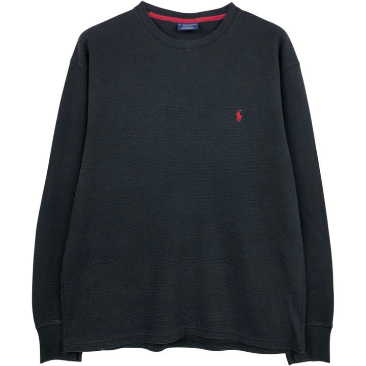 Ralph Lauren POLO RALPH LAUREN SLEEPWEAR Thermal Long T-Shirt, Men's Size L cotton black type Vintage Second Hand