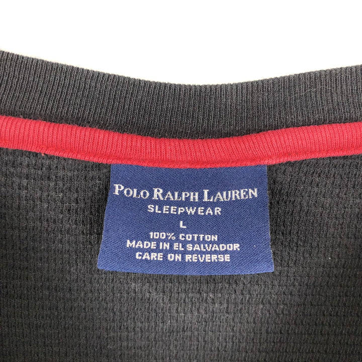 Ralph Lauren POLO RALPH LAUREN SLEEPWEAR Thermal Long T-Shirt, Men's Size L cotton black type Vintage Second Hand