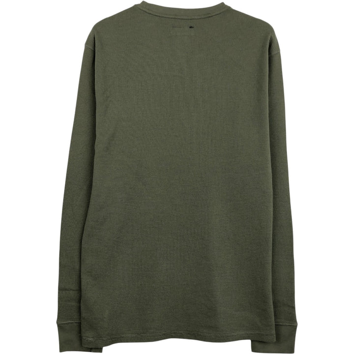 Ralph Lauren POLO RALPH LAUREN Thermal Long T-shirt Waffle Men's M size cotton green type Vintage Second Hand