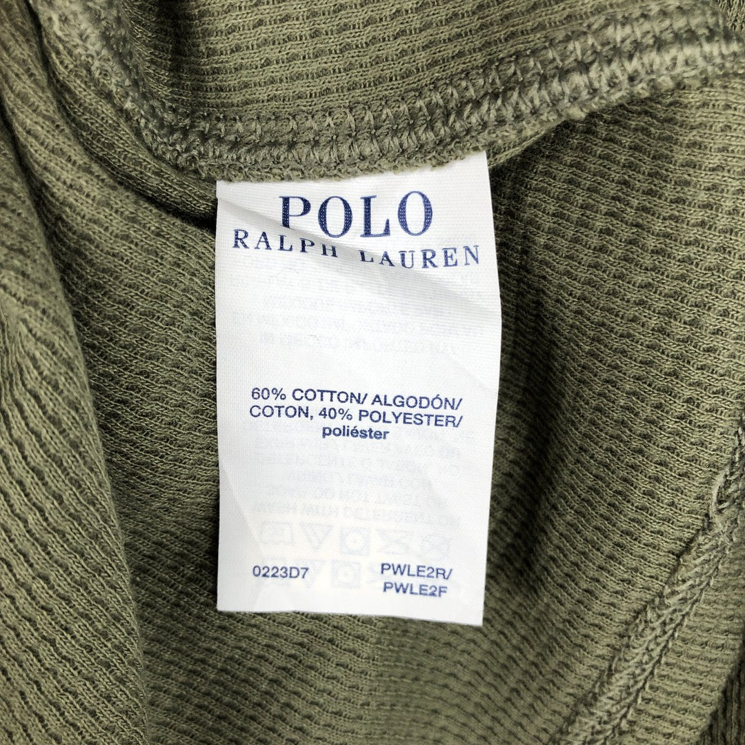 Ralph Lauren POLO RALPH LAUREN Thermal Long T-shirt Waffle Men's M size cotton green type Vintage Second Hand