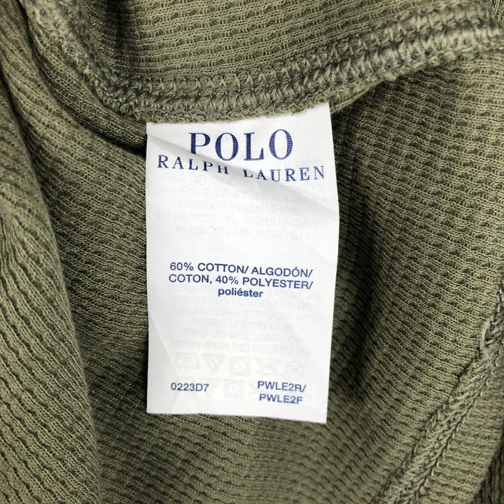 Ralph Lauren POLO RALPH LAUREN Thermal Long T-shirt Waffle Men's M size cotton green type Vintage Second Hand