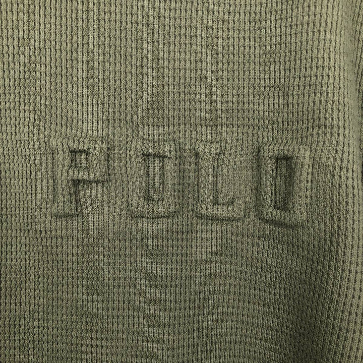 Ralph Lauren POLO RALPH LAUREN Thermal Long T-shirt Waffle Men's M size cotton green type Vintage Second Hand
