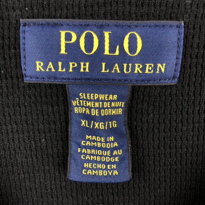 Ralph Lauren POLO RALPH LAUREN SLEEPWEAR Polo Bear Thermal Long T-shirt Honeycomb Men's XL equivalent cotton black type Vintage Second Hand