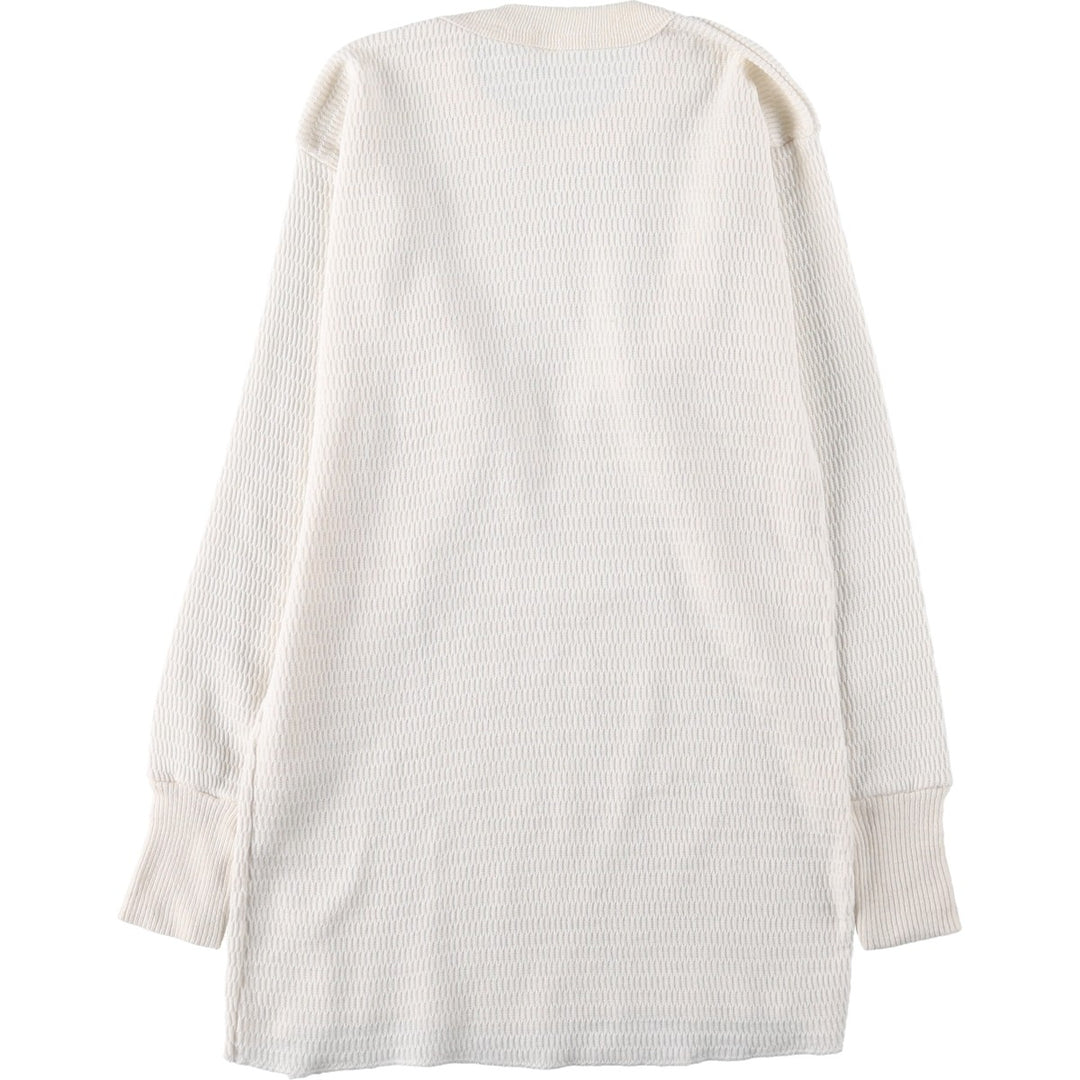 70s-80'S Hanes Thermal Long-Sleeve T-Shirt, Honeycomb Pattern, Men's Size S (Equivalent), Vintage cotton white type Vintage Second Hand