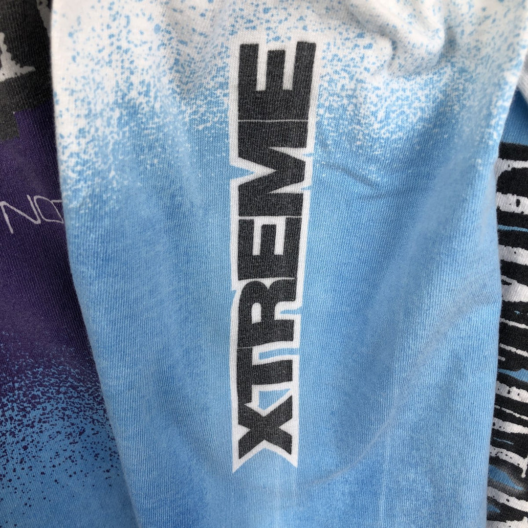 90'S Anvil XTREME High Neck Long-Sleeve T-Shirt, Made in USA, Men's Size L (Equivalent), Vintage cotton white type Vintage Second Hand