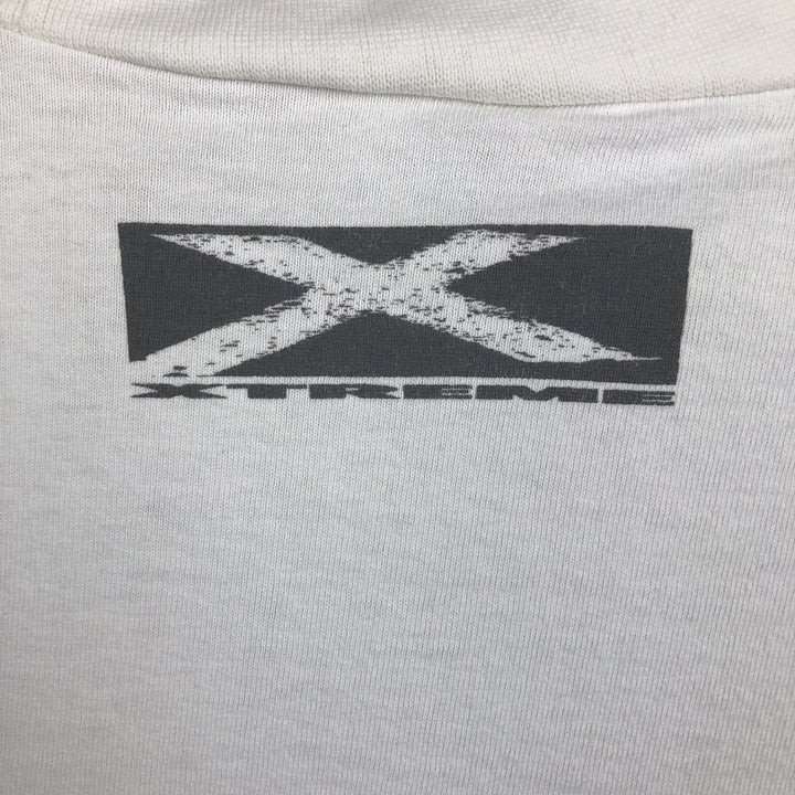 90'S Anvil XTREME High Neck Long-Sleeve T-Shirt, Made in USA, Men's Size L (Equivalent), Vintage cotton white type Vintage Second Hand