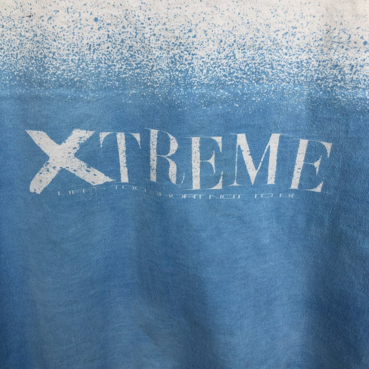 90'S Anvil XTREME High Neck Long-Sleeve T-Shirt, Made in USA, Men's Size L (Equivalent), Vintage cotton white type Vintage Second Hand